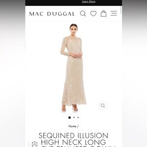 Mac Duggal Sequined long sleeve gown